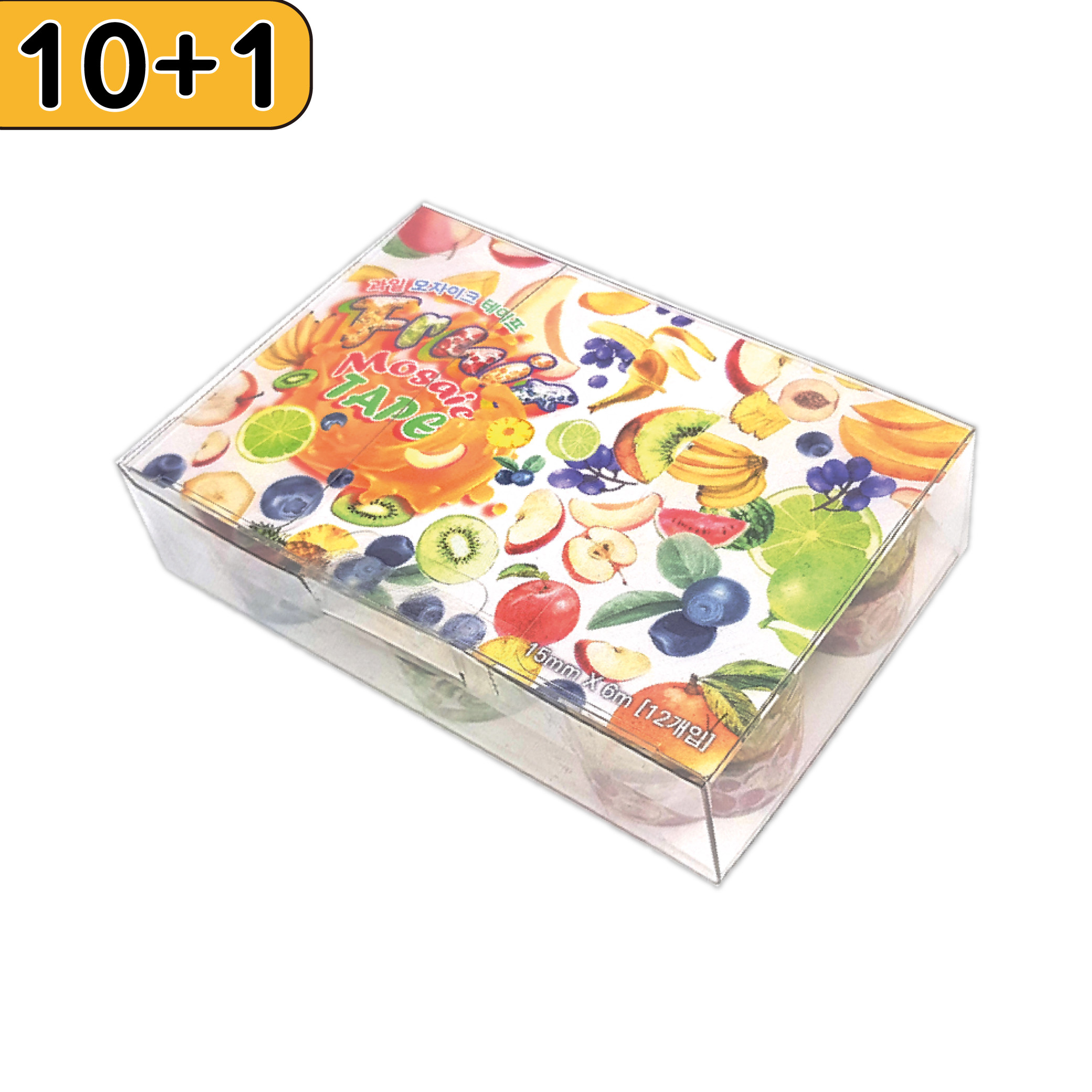 (10+1) 신우리테일 도안없는 과일 모자이크 마스킹테이프 DIY 꾸미기 12색